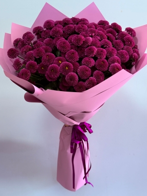 Mor Krizantem Santini Buketi